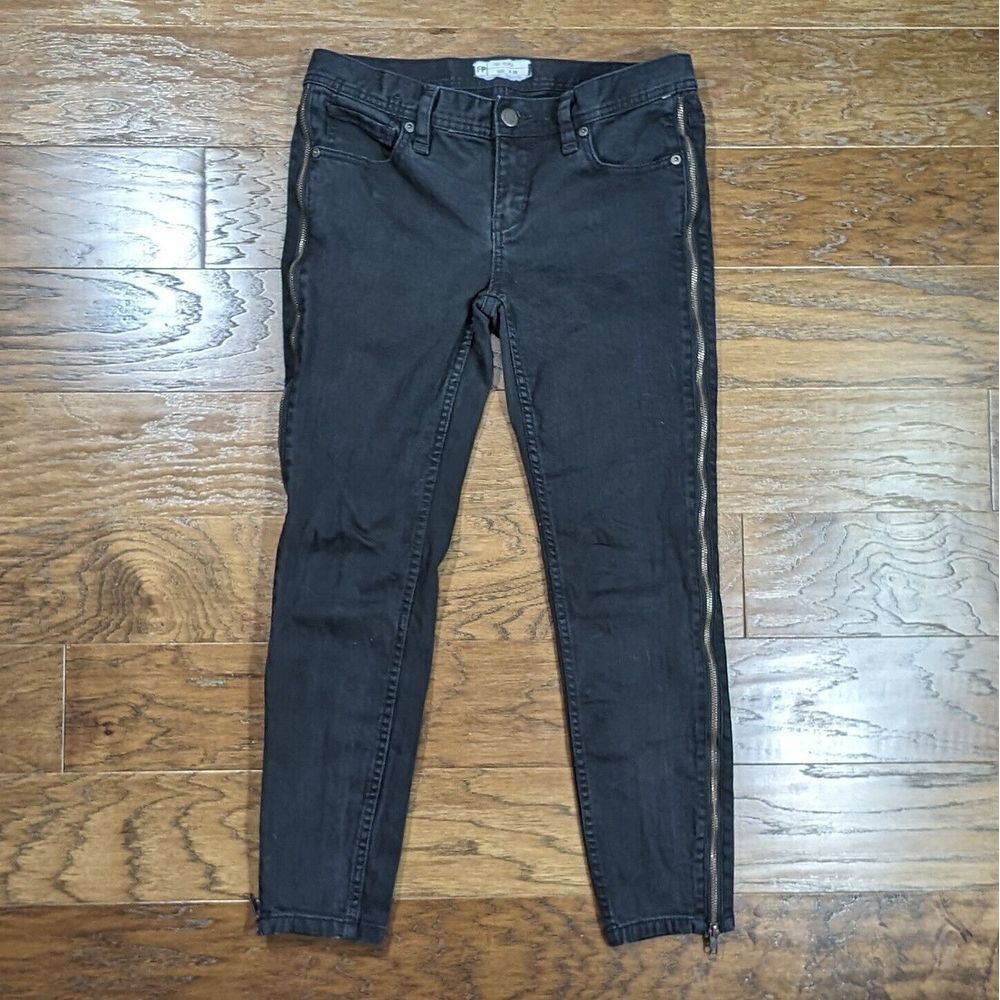 Free People Womens Skinny Zipper Leg Ankle Denim‎ Jean Stretch Pants Size 29x26
